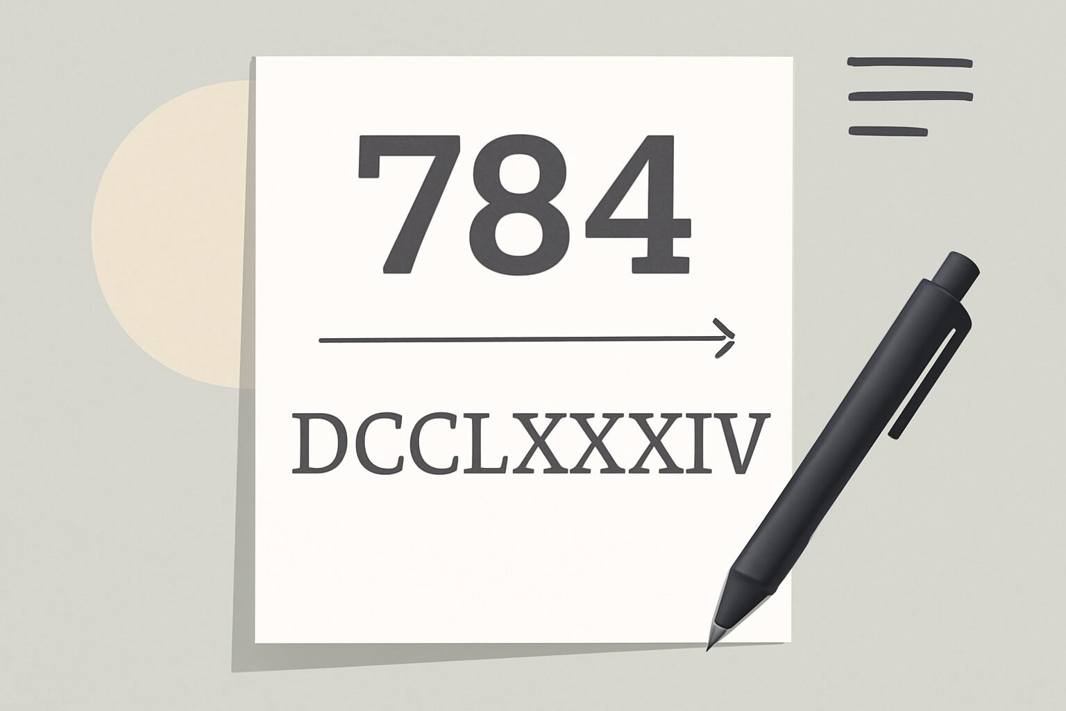 Roman Numerals: 784