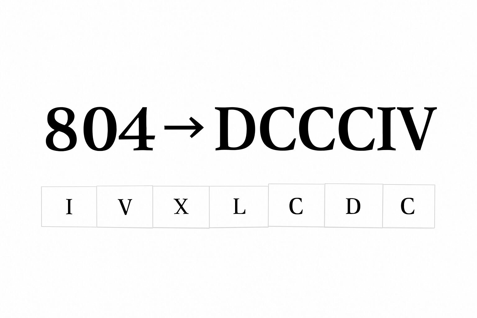 Roman Numerals: 804