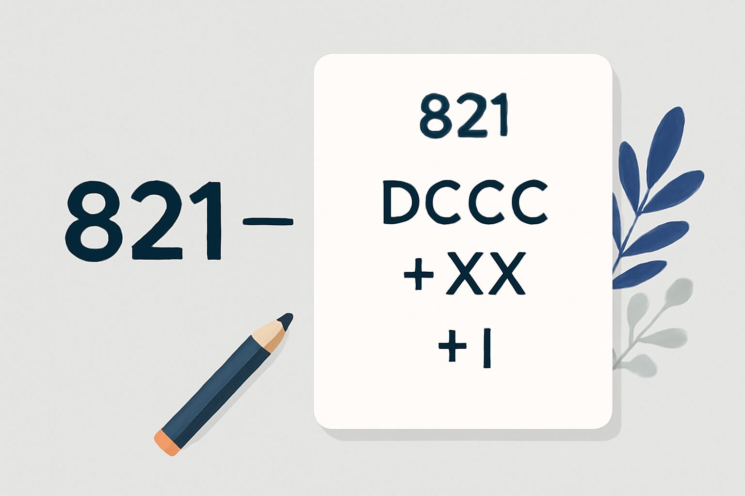 Roman Numerals: 821