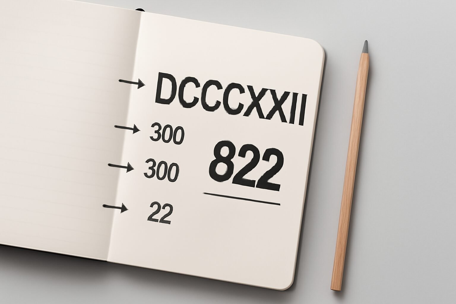 Roman Numerals: 822