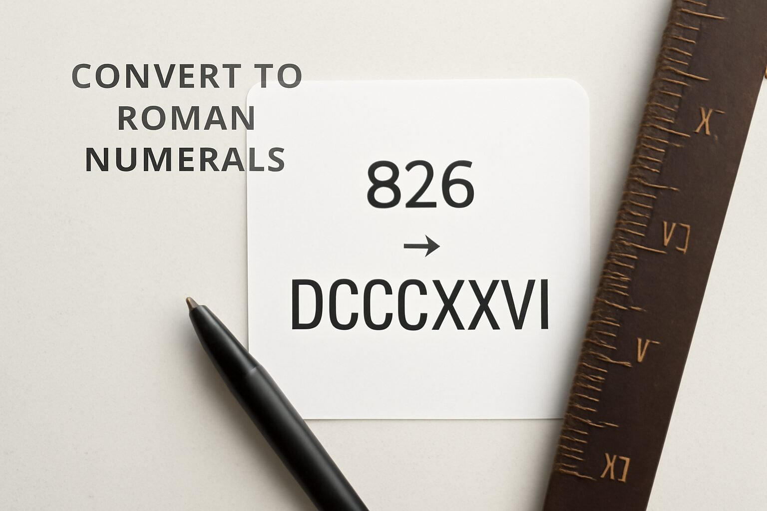 Roman Numerals: 826