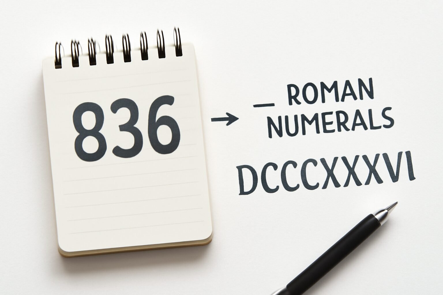 Roman Numerals: 836