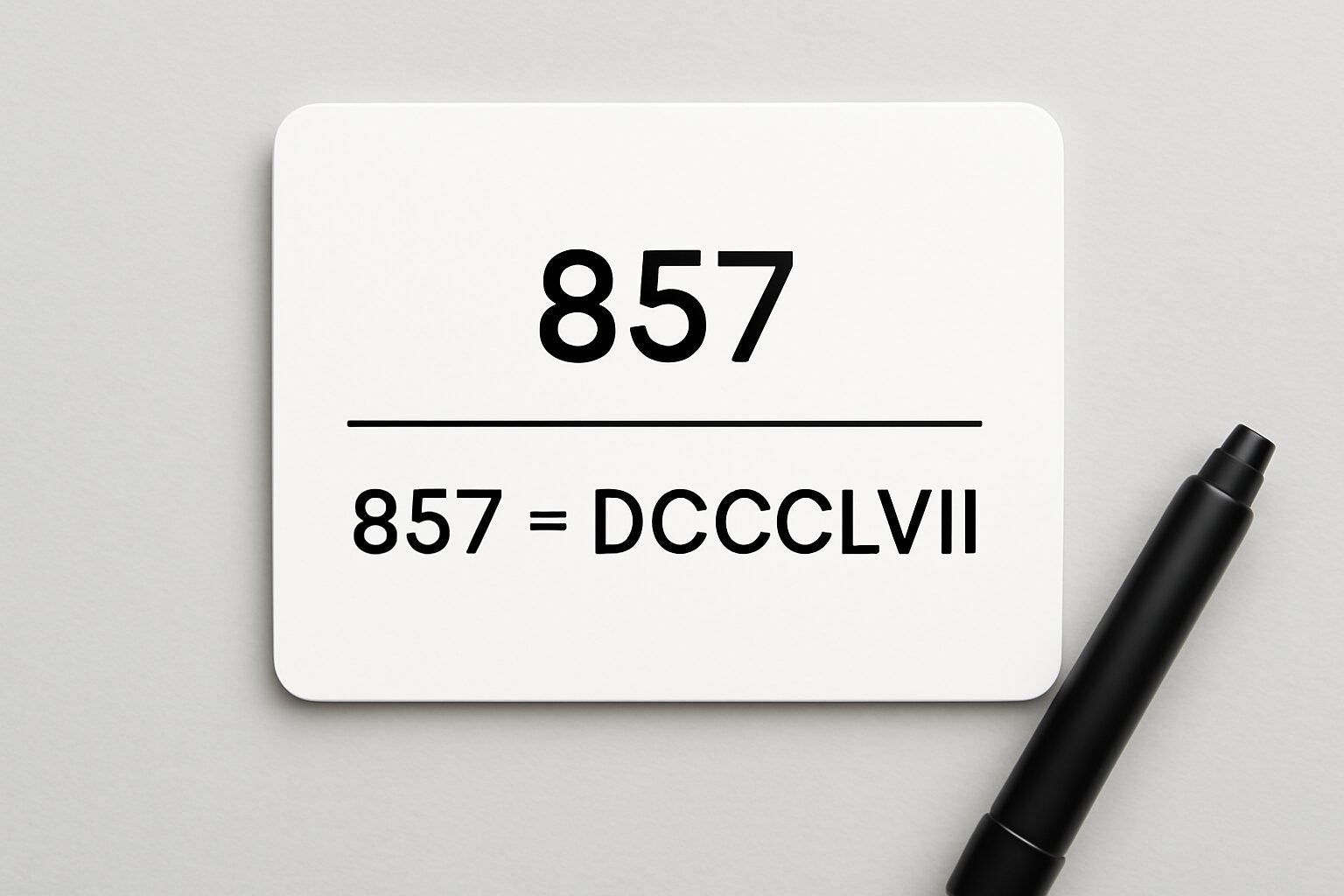 Roman Numerals: 857