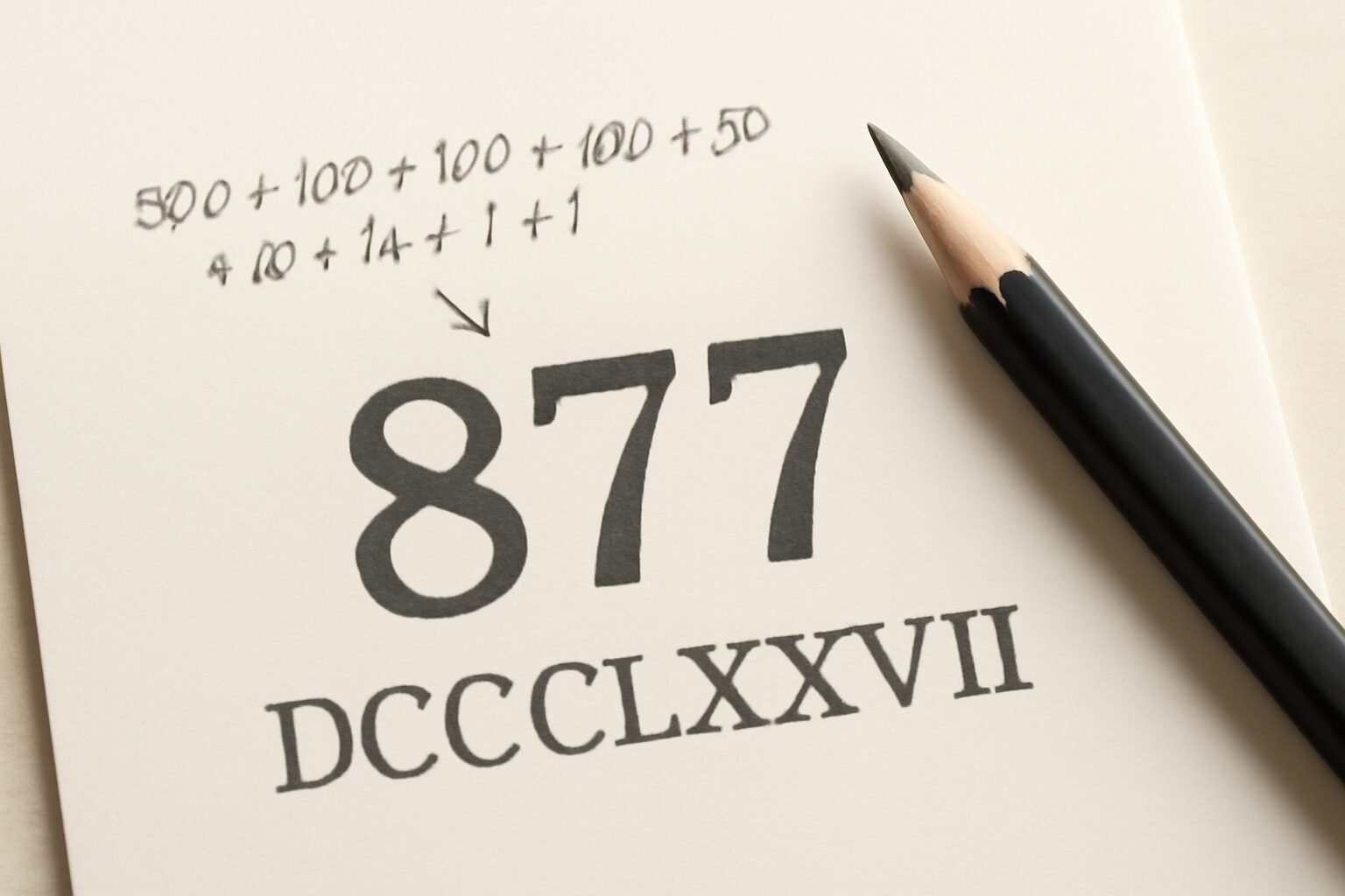 Roman Numerals: 877