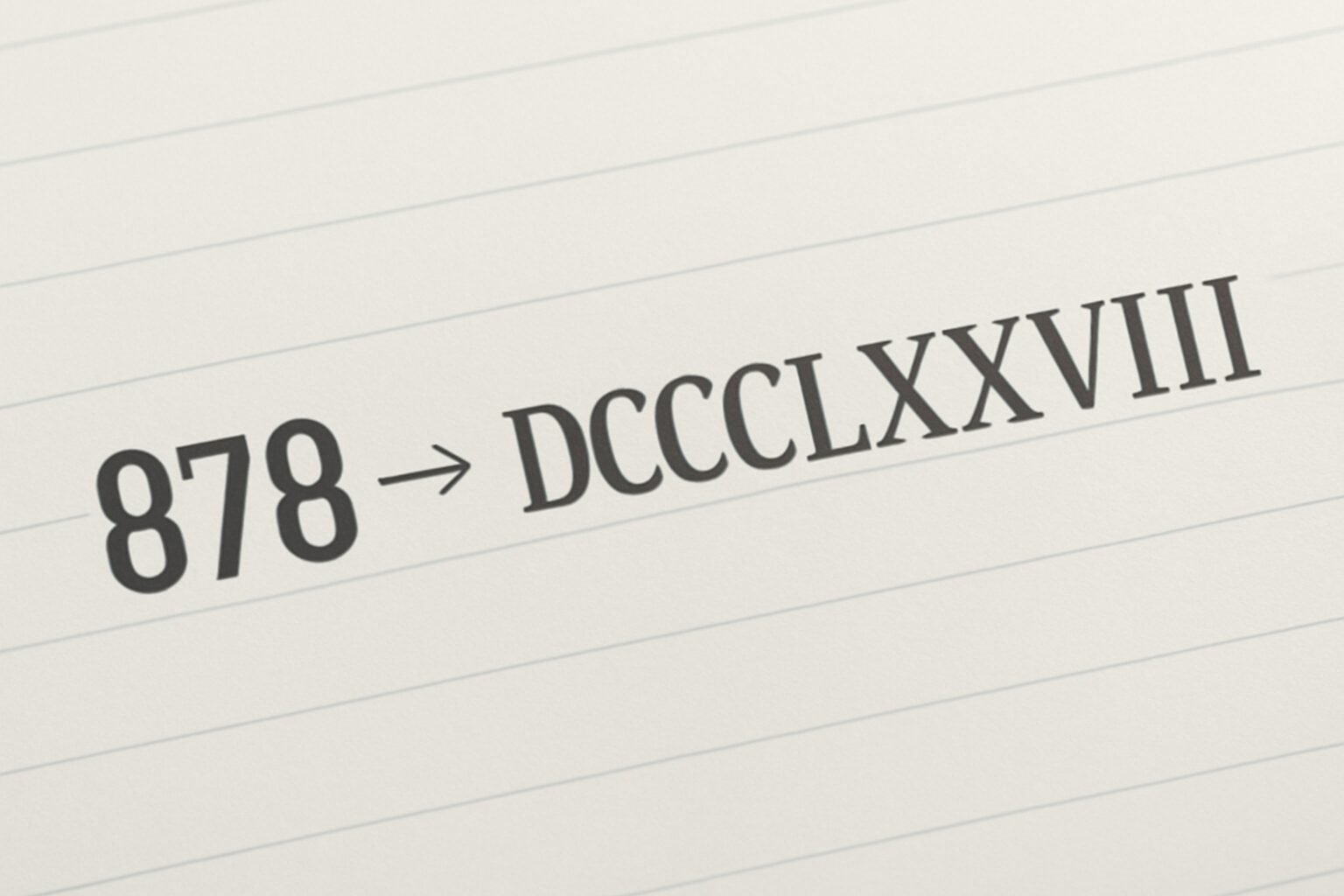 Roman Numerals: 878
