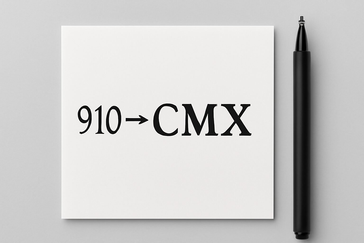 Roman Numerals: 910