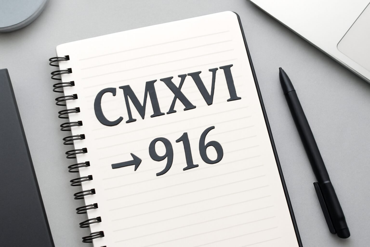 Roman Numerals: 916
