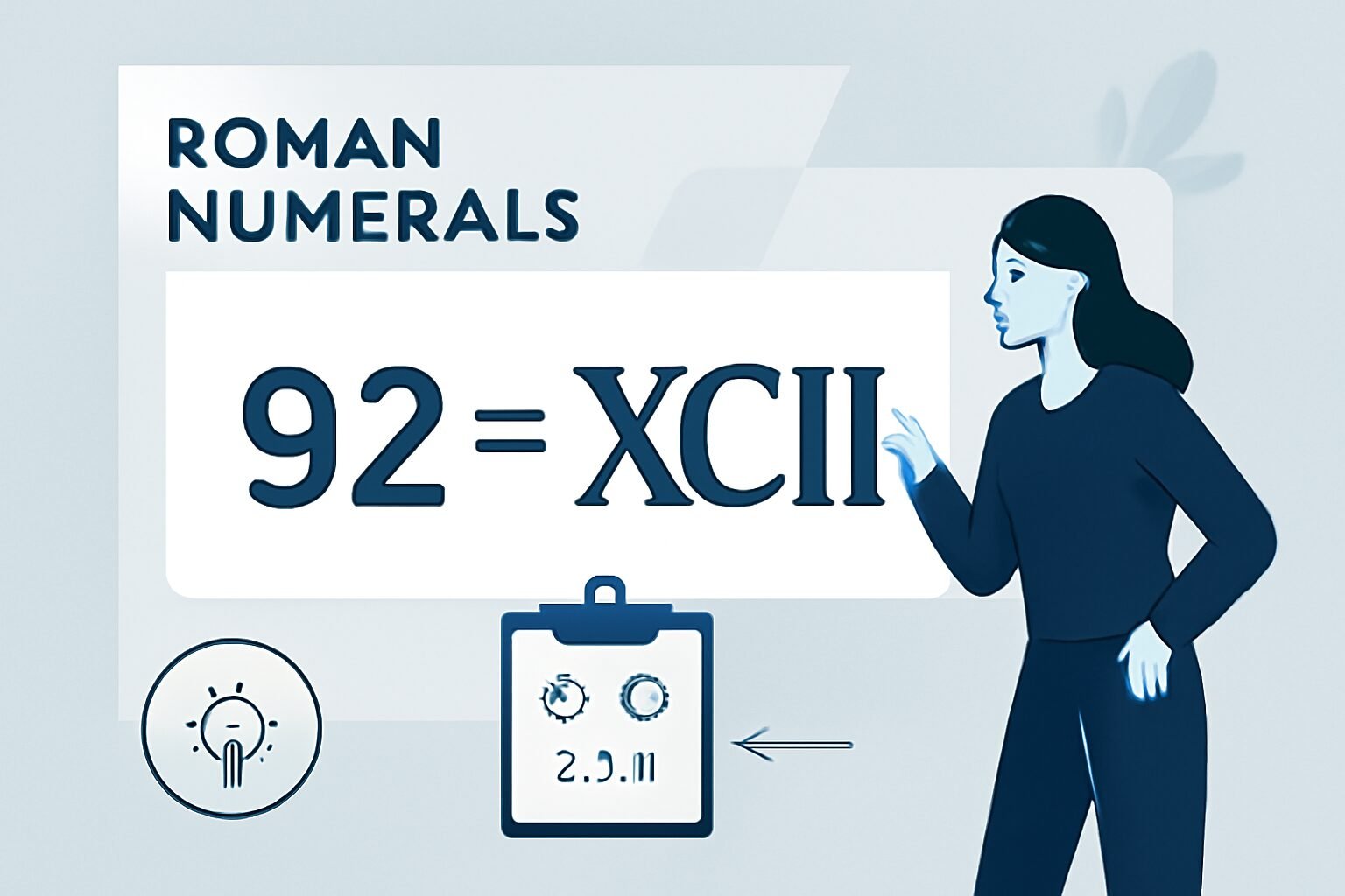 Roman Numerals: 92