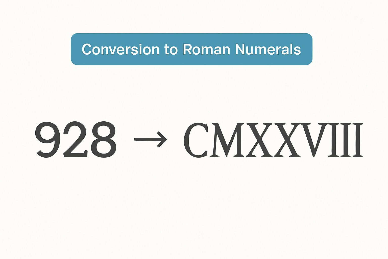 Roman Numerals: 928
