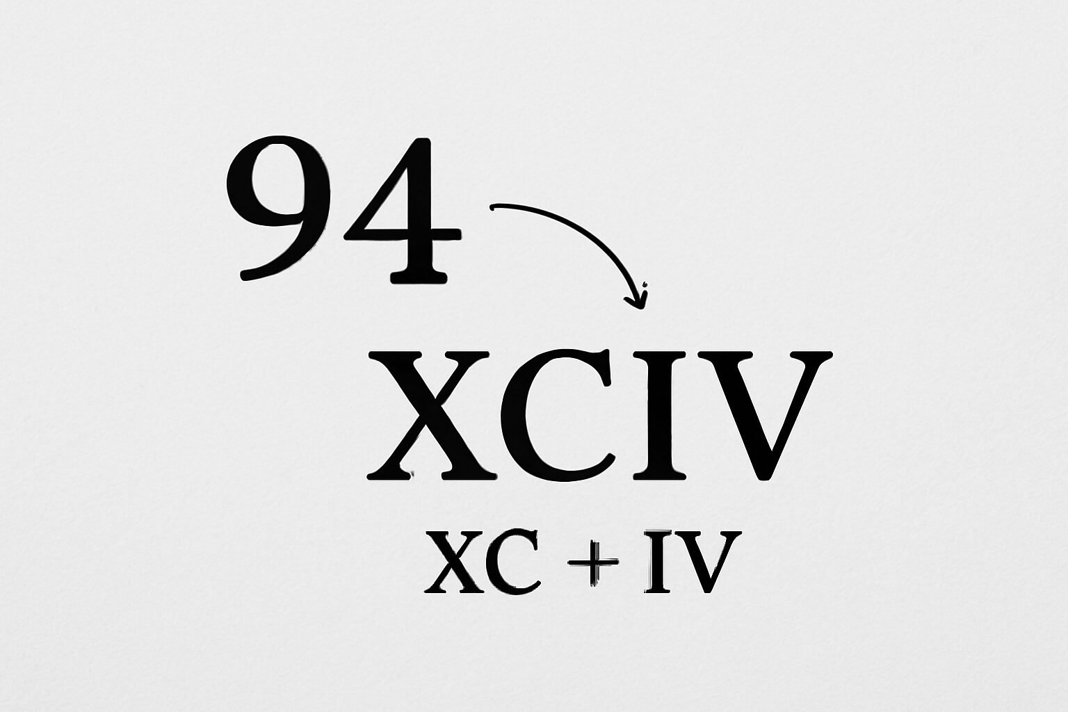 Roman Numerals: 94
