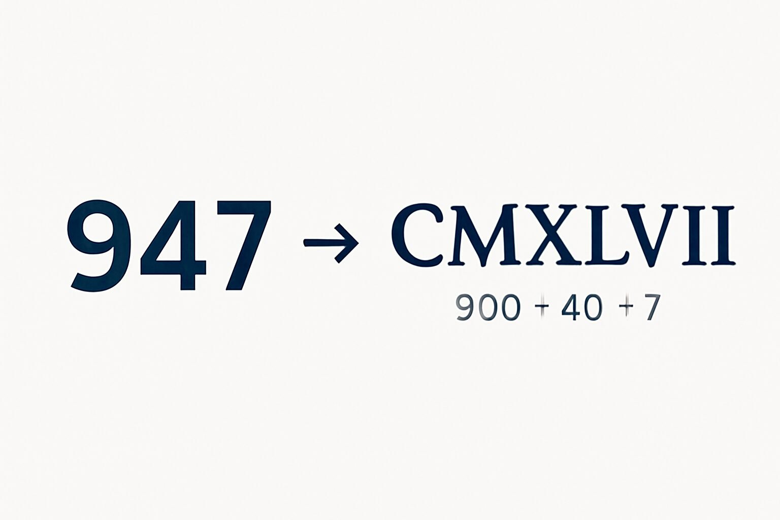 Roman Numerals: 947