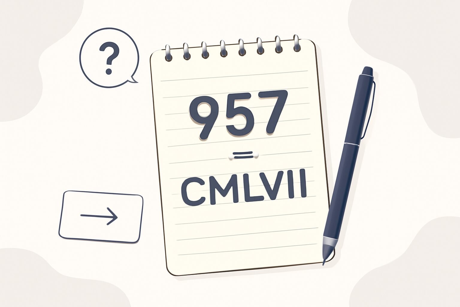 Roman Numerals: 957
