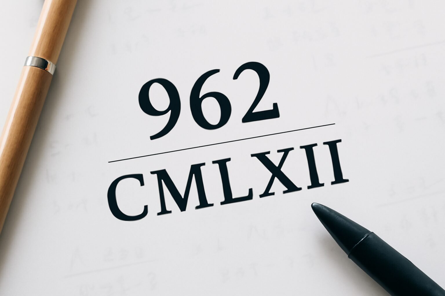 Roman Numerals: 962