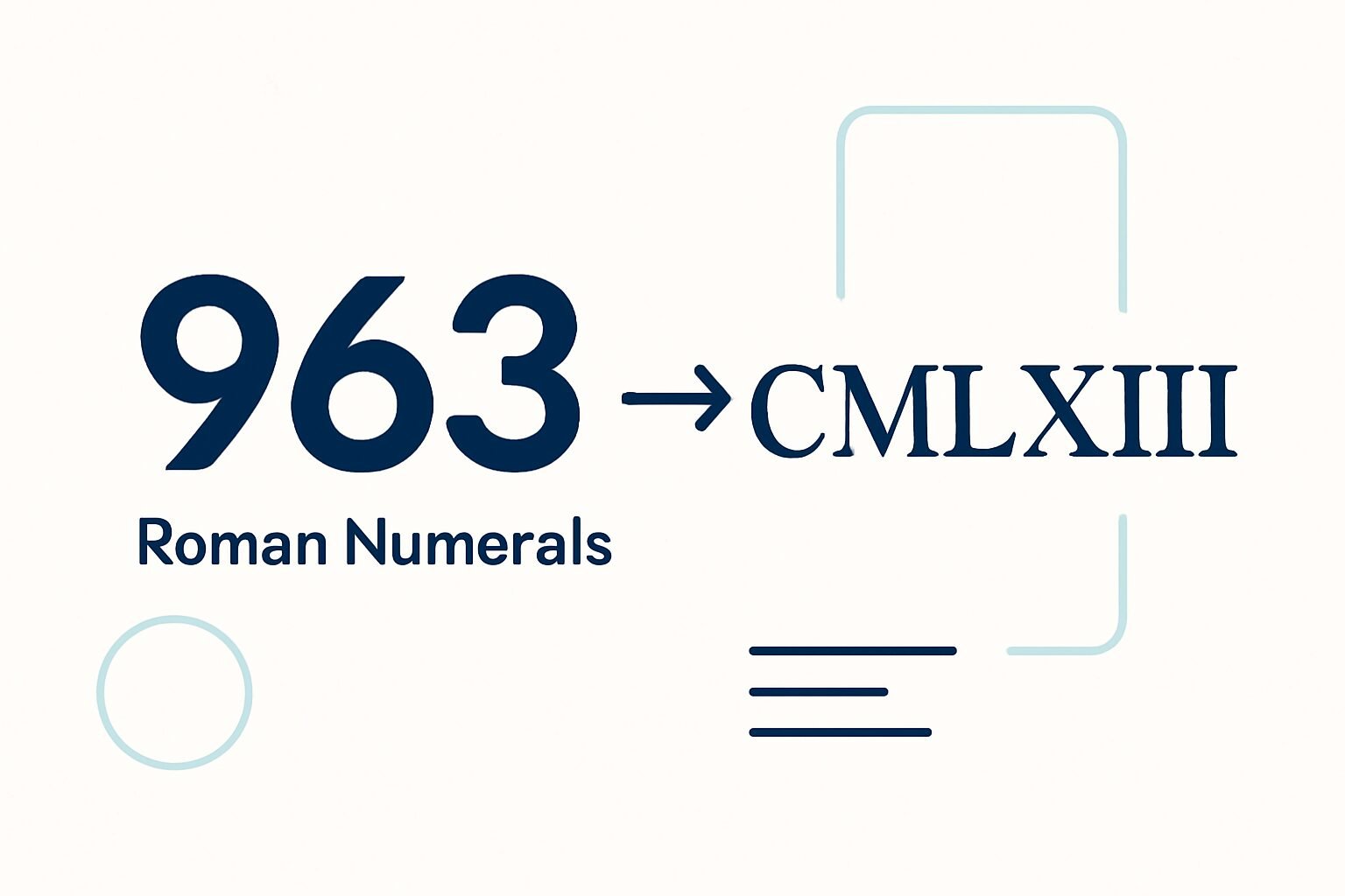 Roman Numerals: 963