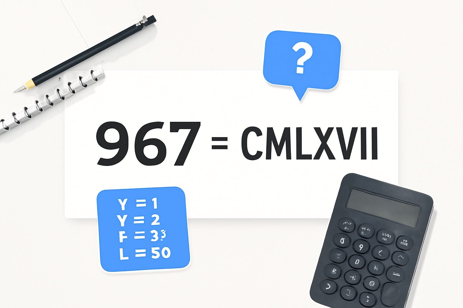 Roman Numerals: 967