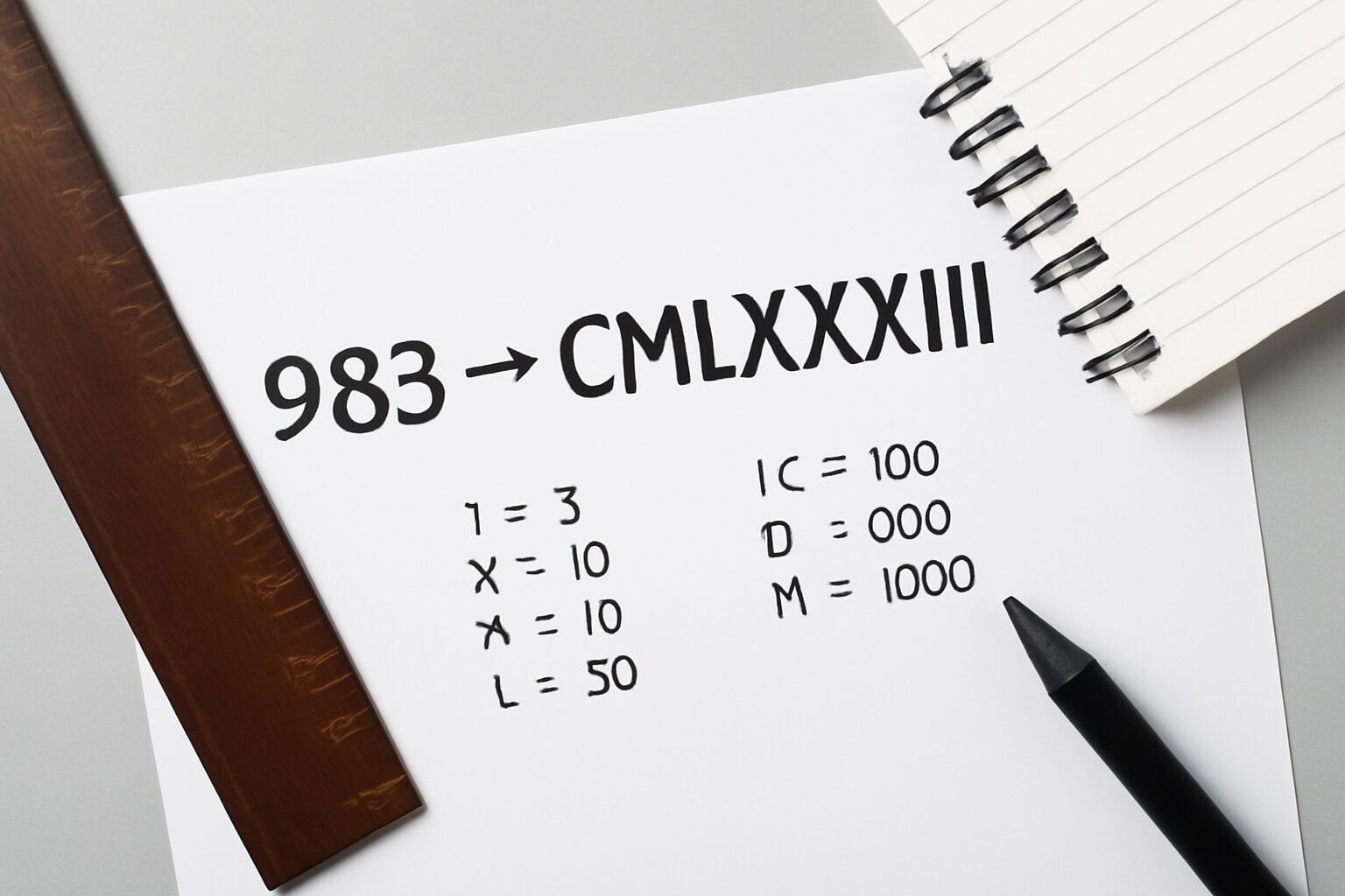 Roman Numerals: 983