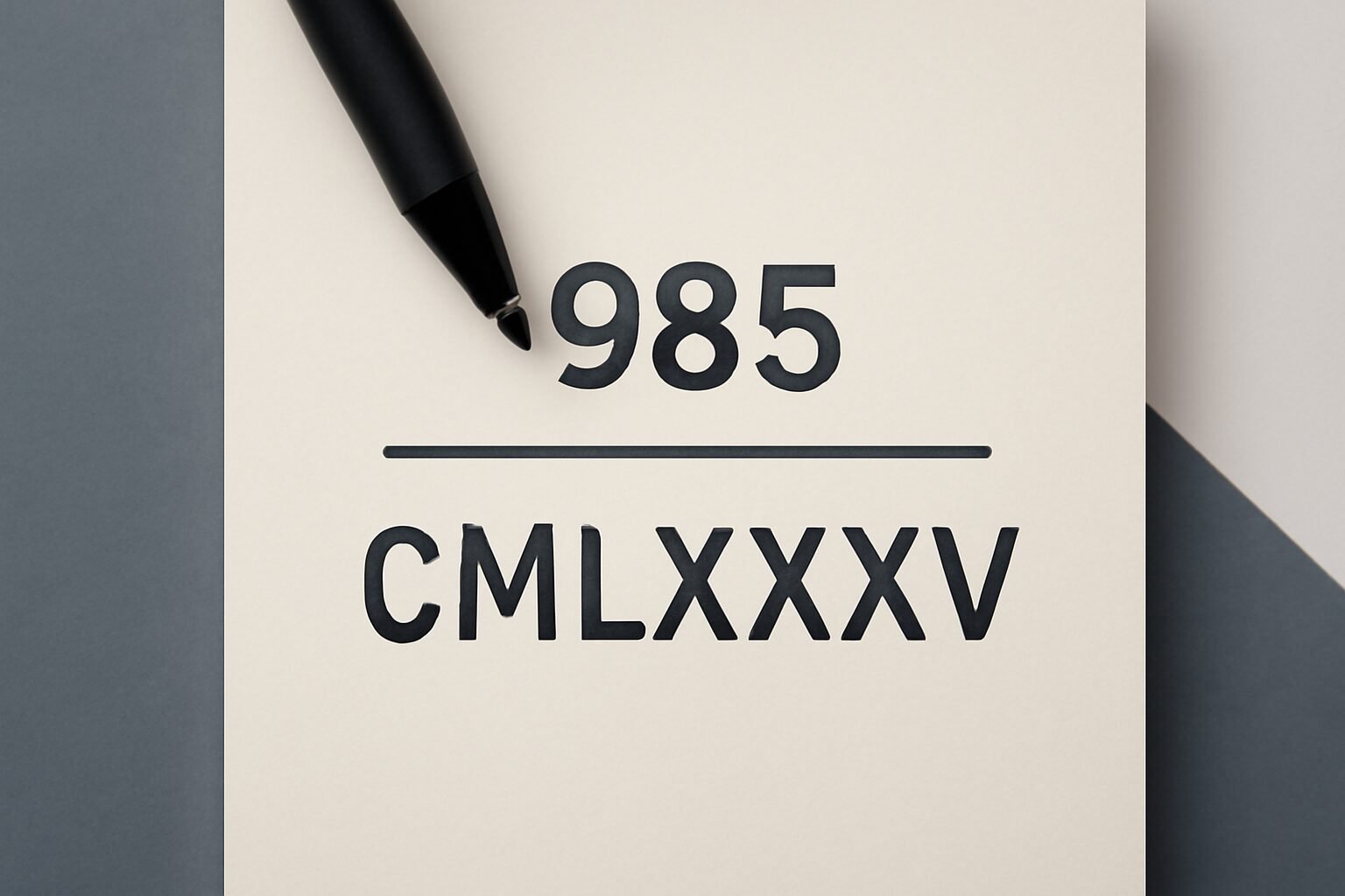 Roman Numerals: 985