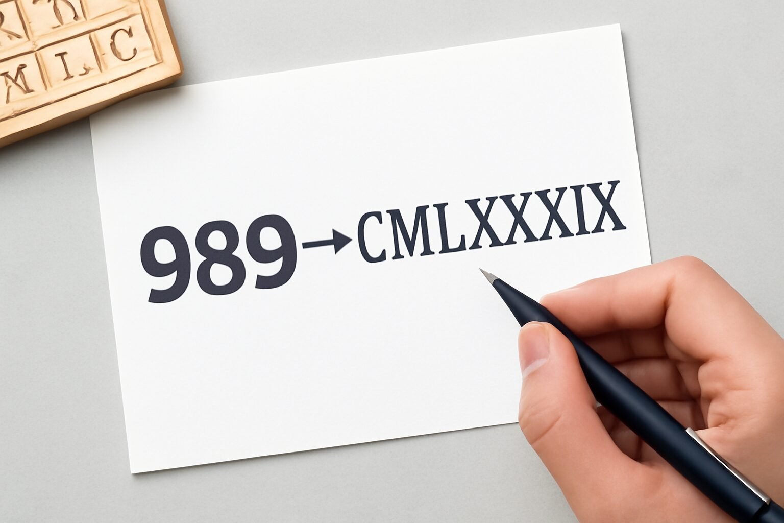Roman Numerals: 989