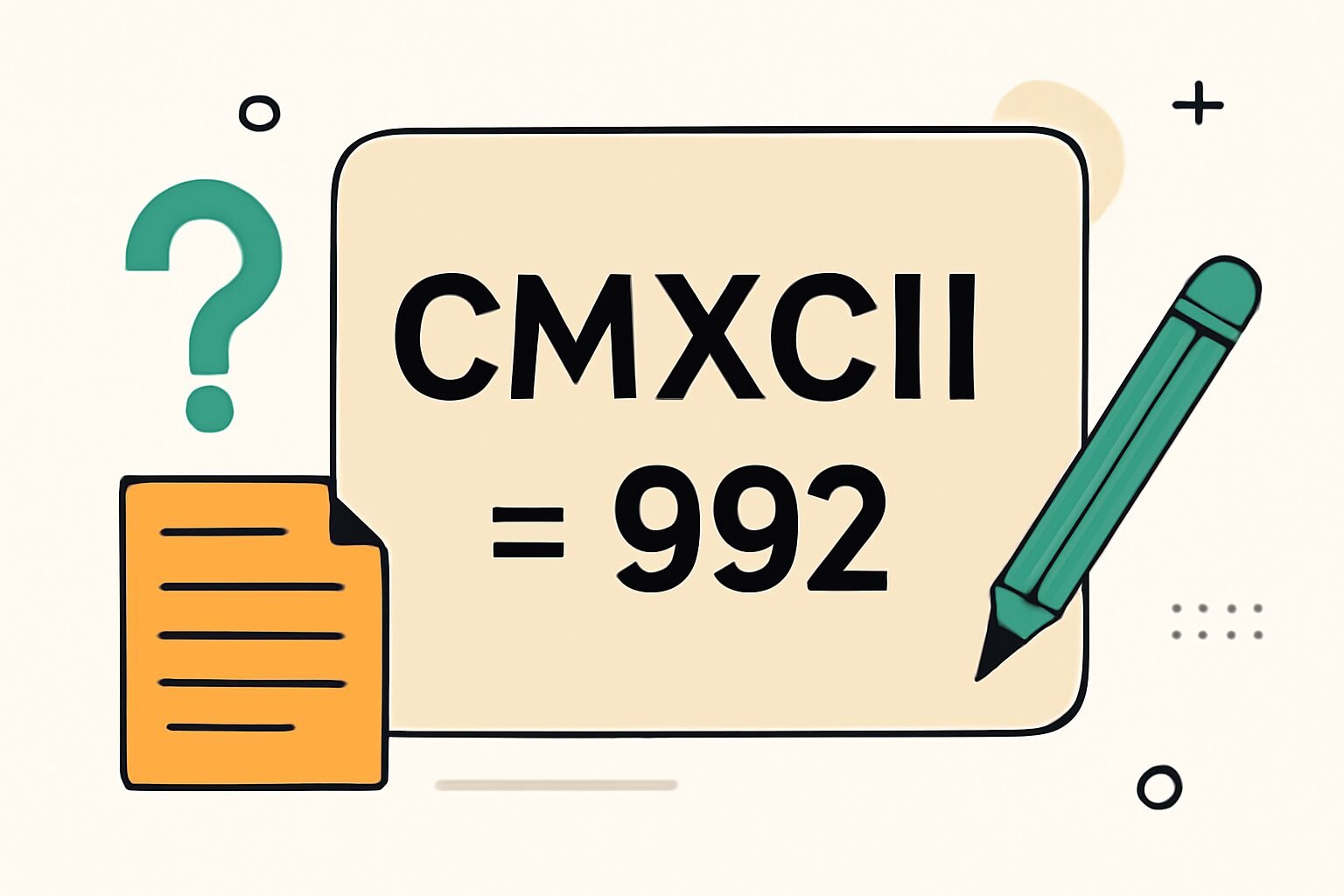 Roman Numerals: 992