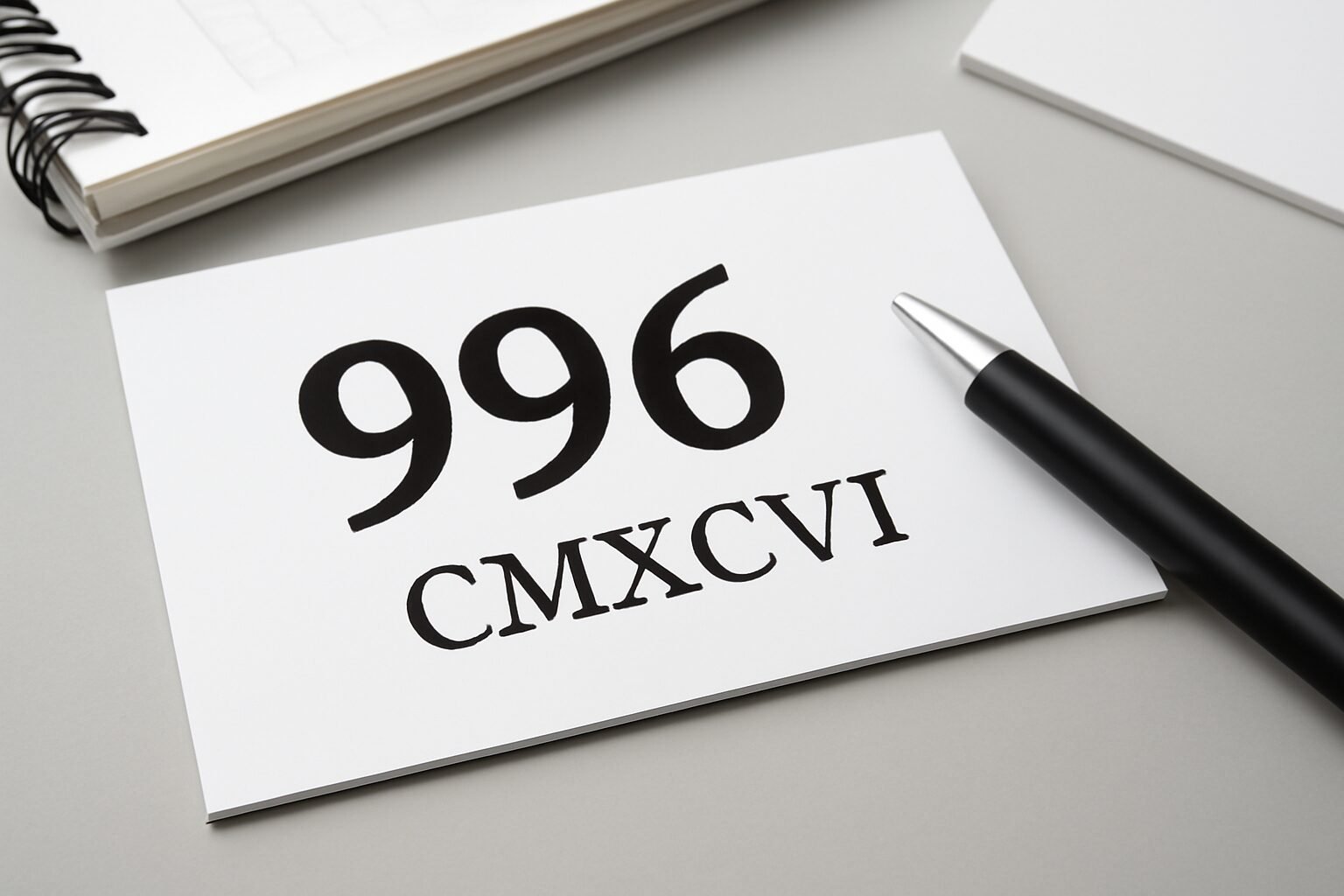 Roman Numerals: 996